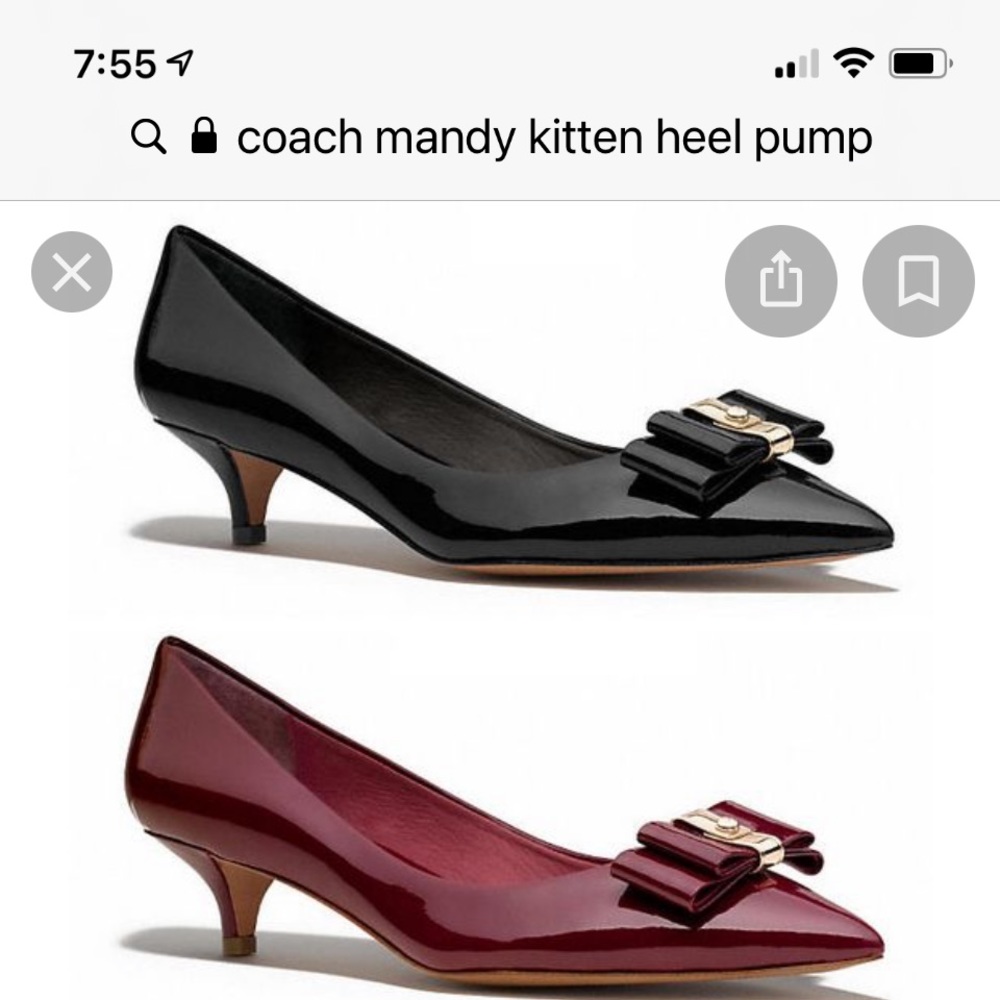 Coach Mandy Kitten Heel Patent Leather Pump - Gem